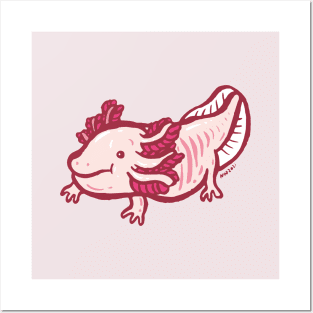 Cute pink axolotl Posters and Art